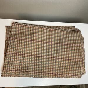 Vtg Ralph LAUREN Plaid Churchill Multi Twin Flat Sheet Houndstooth Brown Rare